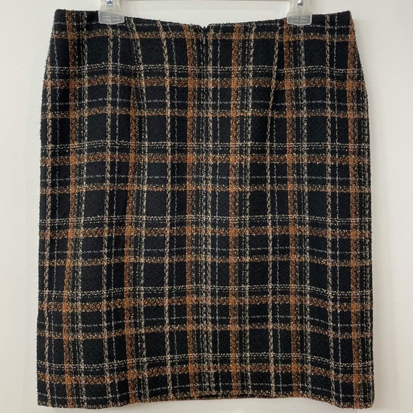Pencil Skirt, Boucle, Plaid, Size 10 - Picture 2 of 7